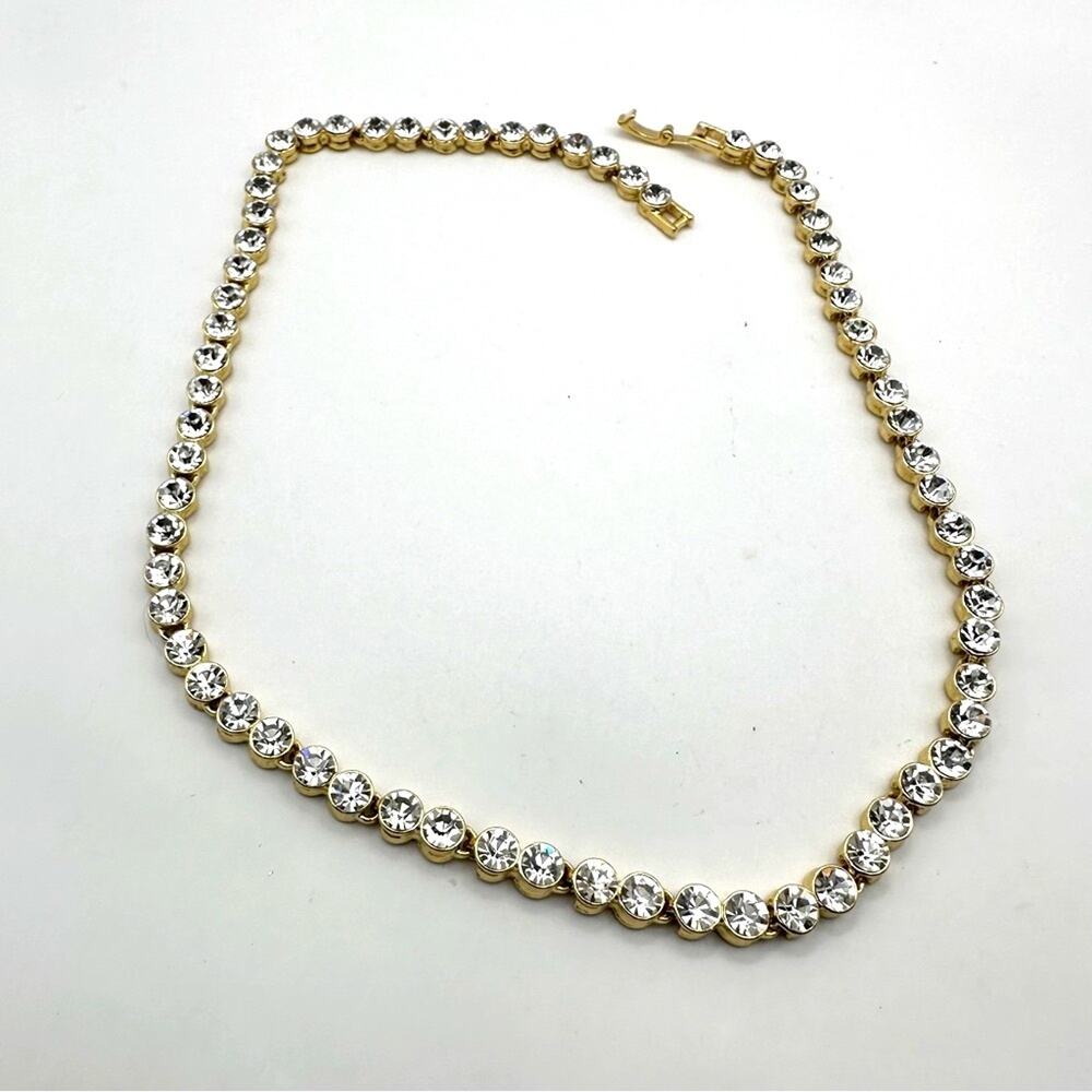 Unbranded Costume Jewelry Necklace Gold tone CZ Bling Evening Bridal Wedding